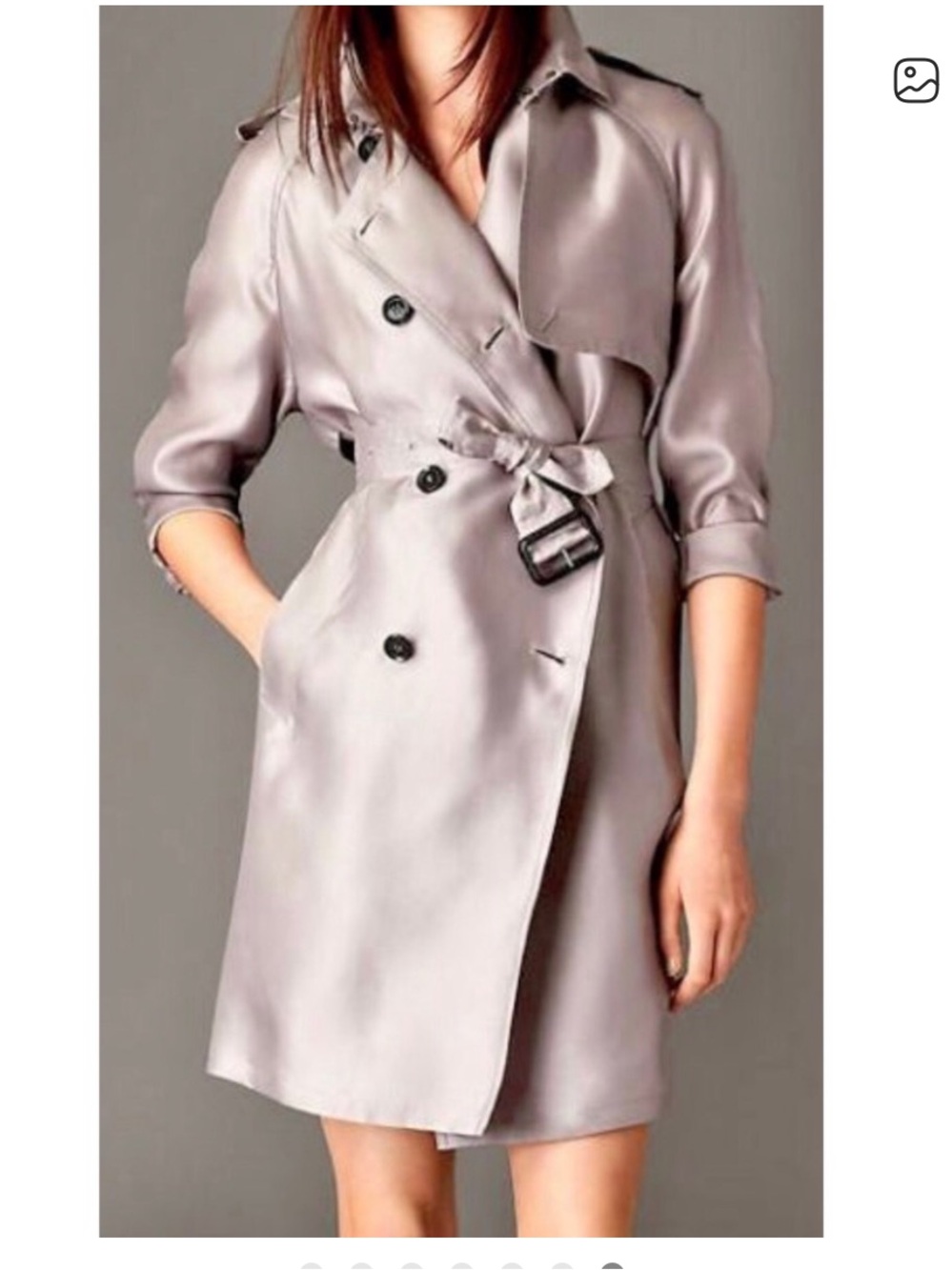 NWT Burberry 100% Silk Dilingford Trench Coat Double Breasted 6 S/M